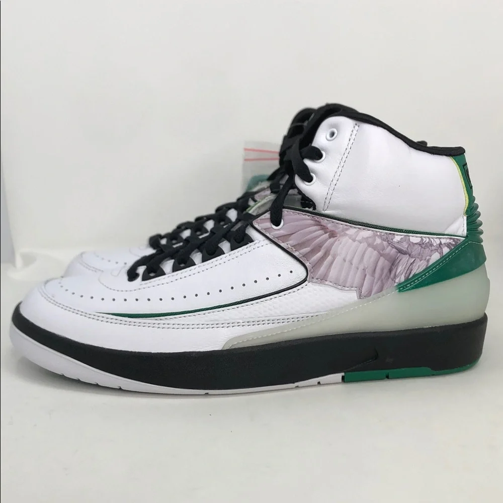 Nike Air Jordan 2 Retro H Wings DZ7391-103 White Green Men’s Sneakers - Size 9